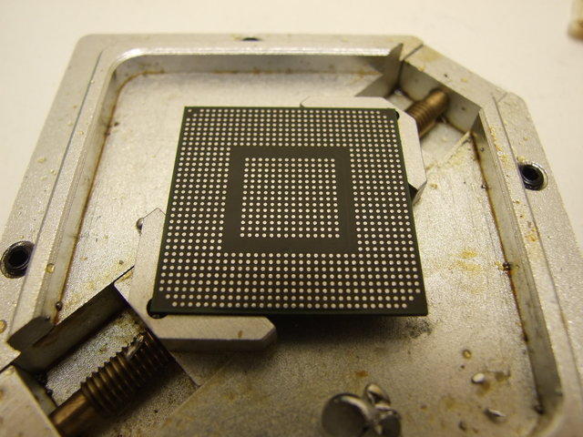 XBOX 360 GPU solder removed and cleaned - Click to enlarge